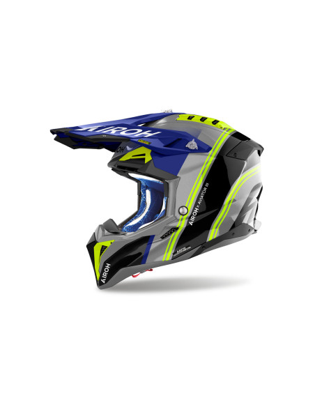 Casque cross Airoh Aviator 3 Hima - Bleu