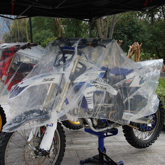 Housse protection moto bache transparente universelle