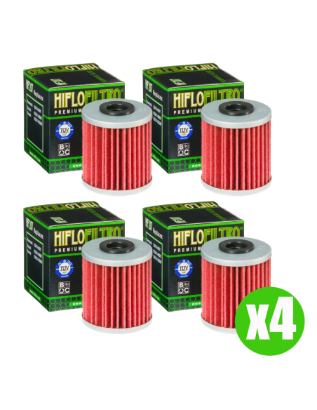 Pack de 4 Filtres à huile HIFLOFILTRO HF207