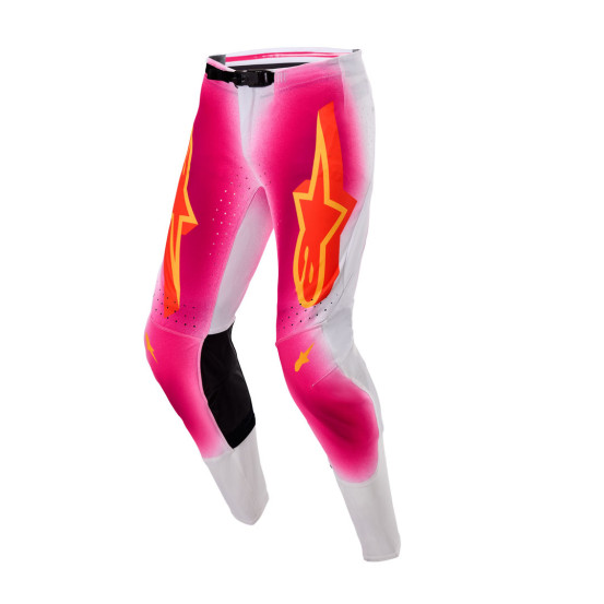 Pantalon cross Alpinestars 2025 Supertech Edition limitée LE MIG - Rose Fluo Blanc