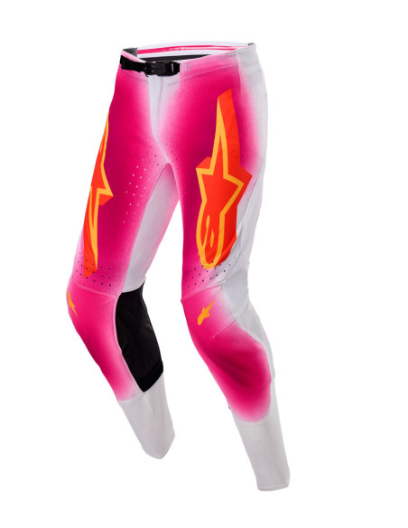Pantalon cross Alpinestars 2025 Supertech Edition limitée LE MIG - Rose Fluo Blanc