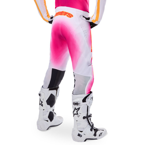 Pantalon cross Alpinestars 2025 Supertech Edition limitée LE MIG - Rose Fluo Blanc