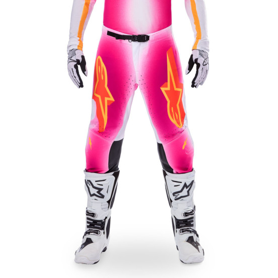 Pantalon cross Alpinestars 2025 Supertech Edition limitée LE MIG - Rose Fluo Blanc