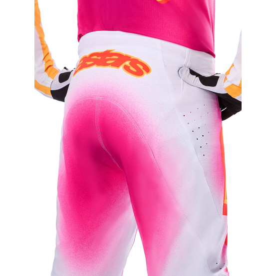 Pantalon cross Alpinestars 2025 Supertech Edition limitée LE MIG - Rose Fluo Blanc