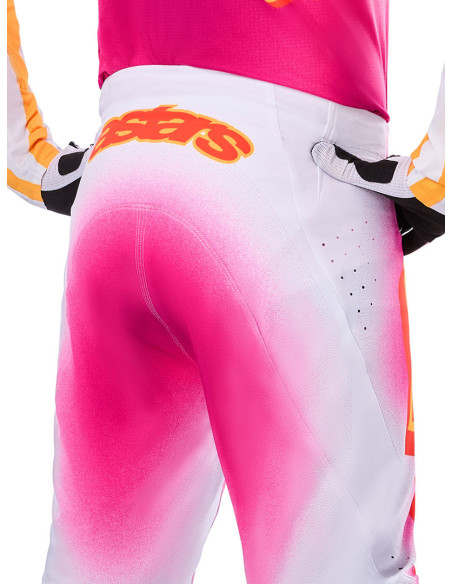 Pantalon cross Alpinestars 2025 Supertech Edition limitée LE MIG - Rose Fluo Blanc