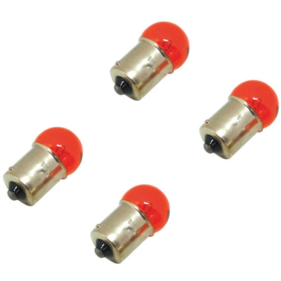 Ampoule standard 12V 10w culot ba15s norme r10w graisseur orange (clignotant) (x4)