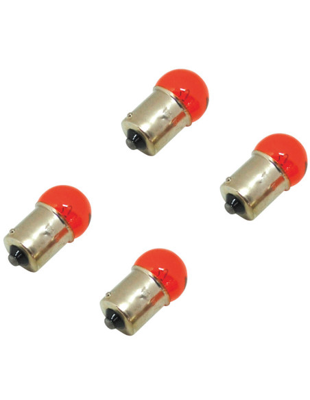 Ampoule standard 12V 10w culot ba15s norme r10w graisseur orange (clignotant) (x4)