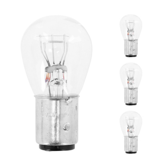 Ampoule standard 12V 21-5w culot bay15d norme p21-5w blanc (feu arrière+stop) (x4)