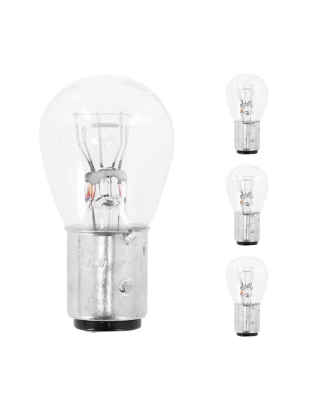 Ampoule standard 12V 21-5w culot bay15d norme p21-5w blanc (feu arrière+stop) (x4)
