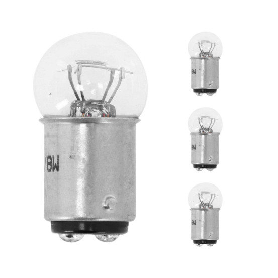 Ampoule standard 12V 23-8w culot bay15d norme p23-8w blanc (feu arrière+stop) (x4) --