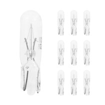 Ampoules standard 12V 1 / 2w culot w2x4 / 6d bulb t5 wedge blanc (compteur) (boite de 10)