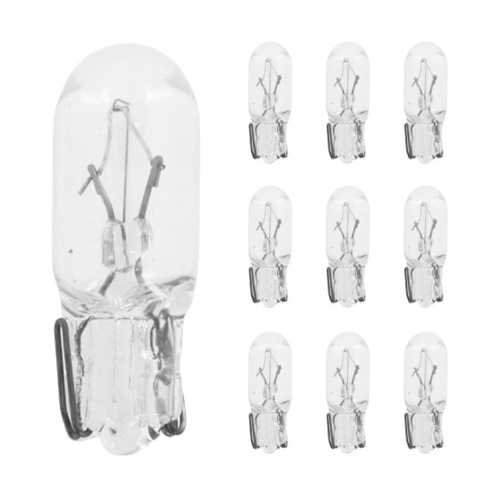 Ampoules standard 12V 1 / 7w culot w2 / 2x4 / 6d bulb t6 / 5 wedge blanc (compteur) (boite de 10)