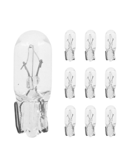 Ampoules standard 12V 1 / 7w culot w2 / 2x4 / 6d bulb t6 / 5 wedge blanc (compteur) (boite de 10)
