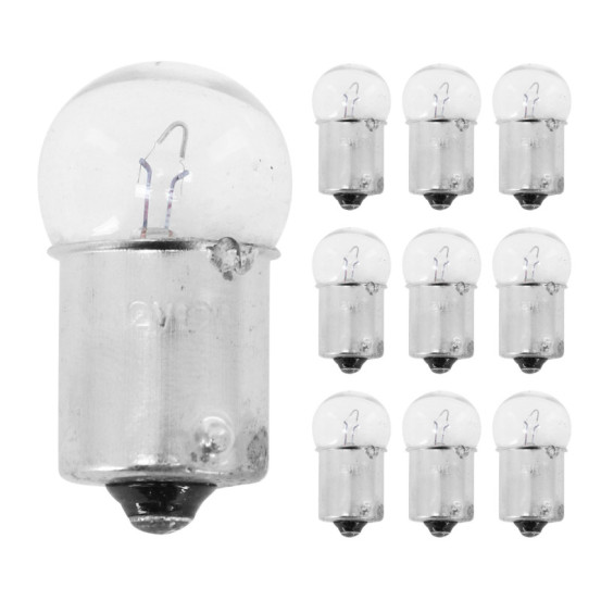 Ampoules standard 12V 10w culot ba15s norme r10w graisseur blanc (feu de position) (boite de 10)