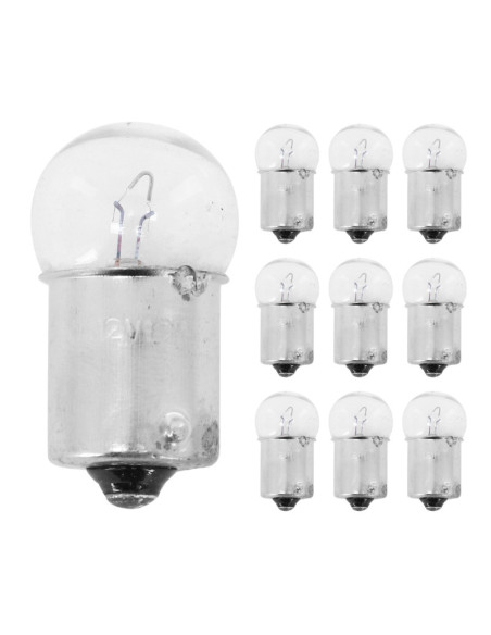 Ampoules standard 12V 10w culot ba15s norme r10w graisseur blanc (feu de position) (boite de 10)