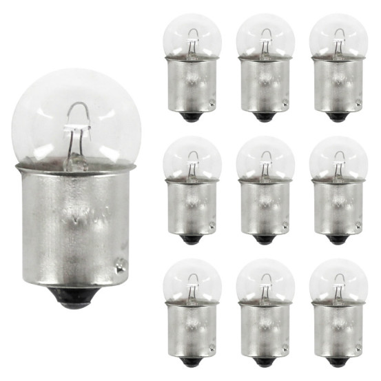 Ampoules standard 12V 10w culot bau15s norme ry10w graisseur ergots decales blanc (clignotant) (boite de 10)