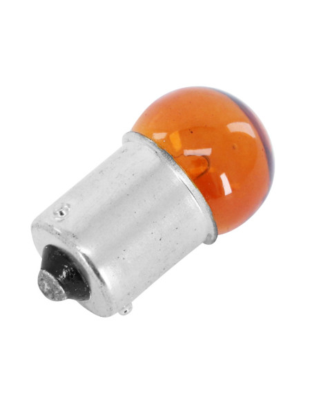 Ampoules standard 12V 10w culot bau15s norme ry10w graisseur ergots decales orange (clignotant) (boite de 10)