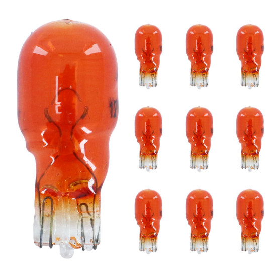 Ampoules standard 12V 10w culot w2 / 1x9 / 5d bulb t13 wedge standard orange (clignotant) (boite de 10)
