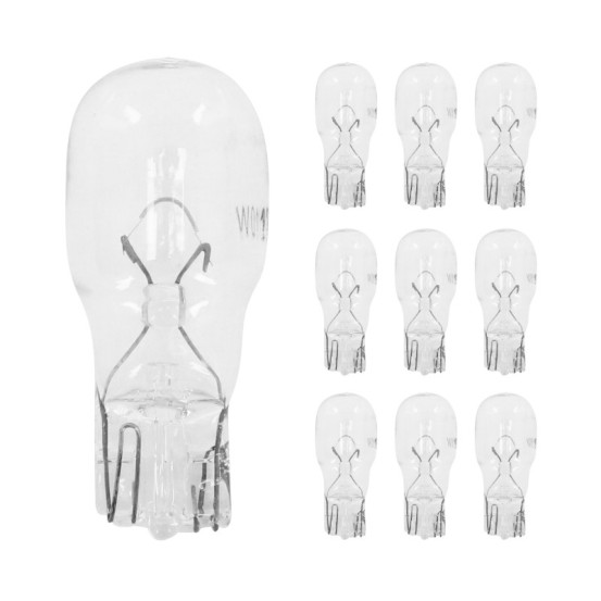Ampoules standard 12V 10w culot w2 / 1x9 / 5d norme t13 wedge blanc (clignotant) (boite de 10)