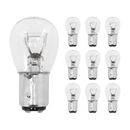 Ampoules standard 12V 21-5w culot bay15d norme p21-5w blanc (feu arrière+stop) (boite de 10)