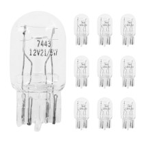 Ampoules standard 12V 21-5w culot w3x16d norme w21-5w t20 wedge blanc (compteur et clignotants) (boite de 10)