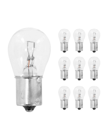 Ampoules standard 12V 21w culot ba15s norme p21w blanc (clignotant ou stop) (boite de 10)