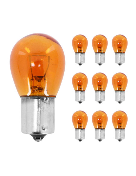 Ampoules standard 12V 21w culot ba15s norme p21w orange (clignotant) (boite de 10)