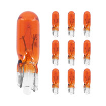 Ampoules standard 12V 2w culot w2x4 / 6d norme w2w wedge orange (compteur et clignotant) (boite de 10) (lampe scooter Peugeot)