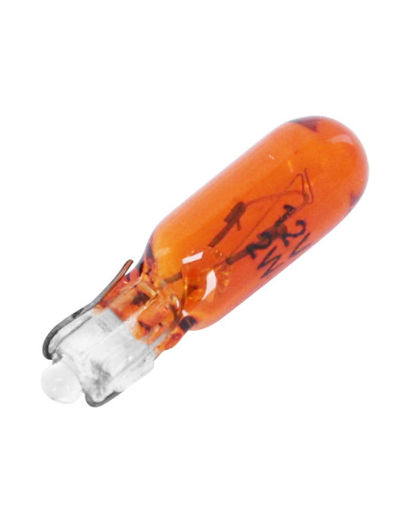 Ampoules standard 12V 2w culot w2x4 / 6d norme w2w wedge orange (compteur et clignotant) (boite de 10) (lampe scooter Peugeot)