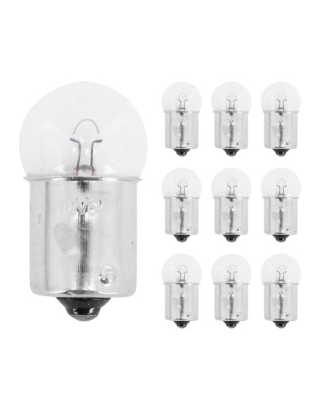Ampoules standard 12V 5w culot ba15s norme r5w graisseur blanc (feu de position) (boite de 10)