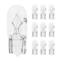 Ampoules standard 12V 5w culot w2 / 1x9 / 5d norme w5w t10 wedge blanc (compteur et clignotant) (boite de 10)