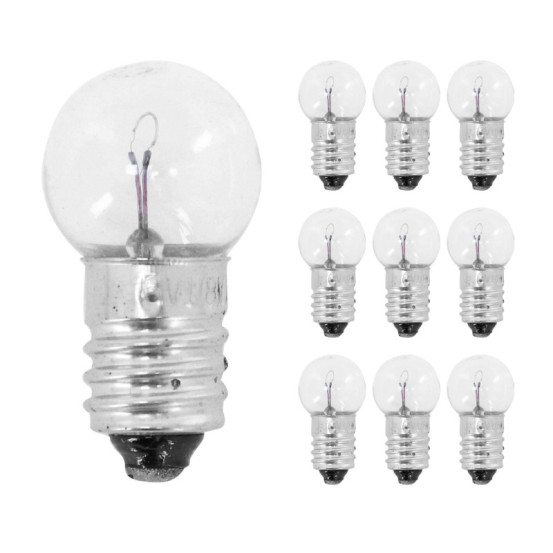Ampoules standard 6v 1 / 8w culot e-10 graisseur blanc à visser (feu de position) (boite de 10)