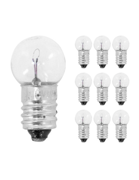Ampoules standard 6v 1 / 8w culot e-10 graisseur blanc à visser (feu de position) (boite de 10)