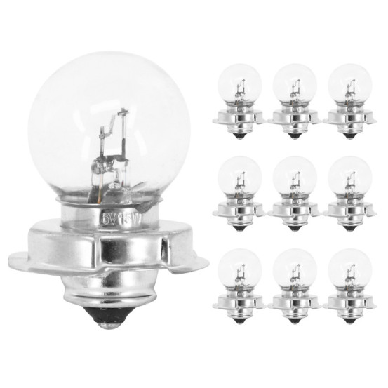 Ampoules standard 6v 15w culot p26s bulb g25.5 blanc (projecteur) (boite de 10)