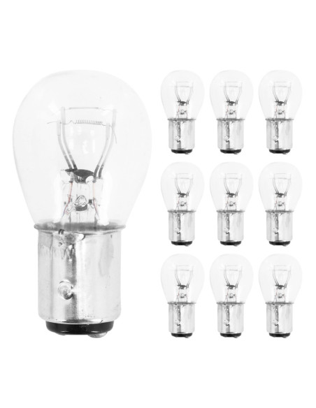 Ampoules standard 6v 21-5w culot bay15d norme p21-5w blanc (feu arrière+stop) (boite de 10)
