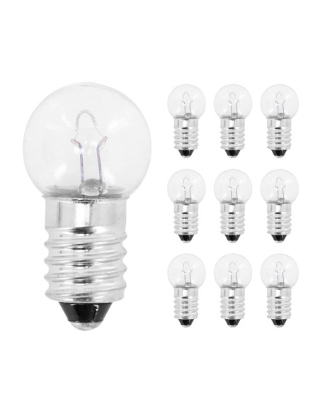 Ampoules standard 6v 6w culot e-10 graisseur blanc à visser (feu de position) (boite de 10)