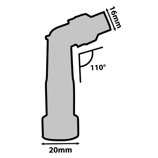 Antiparasite resine 110° standard Noir 20 / 16mm