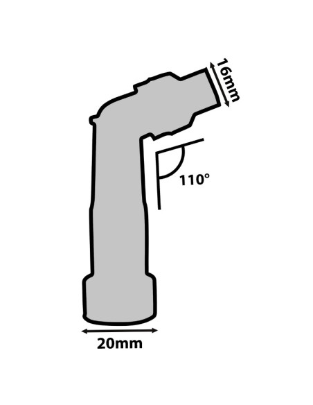 Antiparasite resine 110° standard Noir 20 / 16mm