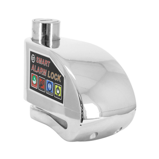 Antivol bloque disque avec alarme sonore diam 10mm 110db chrome avec cordon de rappel