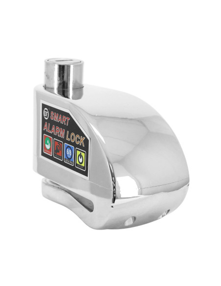 Antivol bloque disque avec alarme sonore diam 10mm 110db chrome avec cordon de rappel