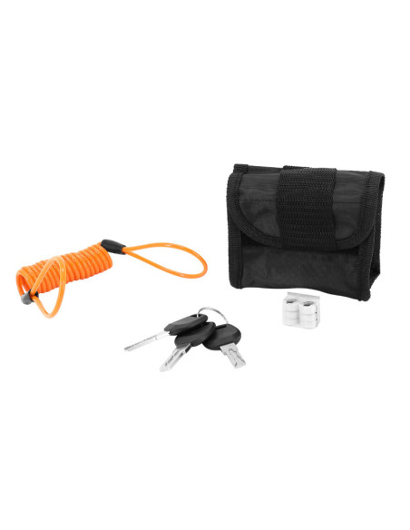 Antivol bloque disque avec alarme sonore diam 10mm 110db chrome avec cordon de rappel