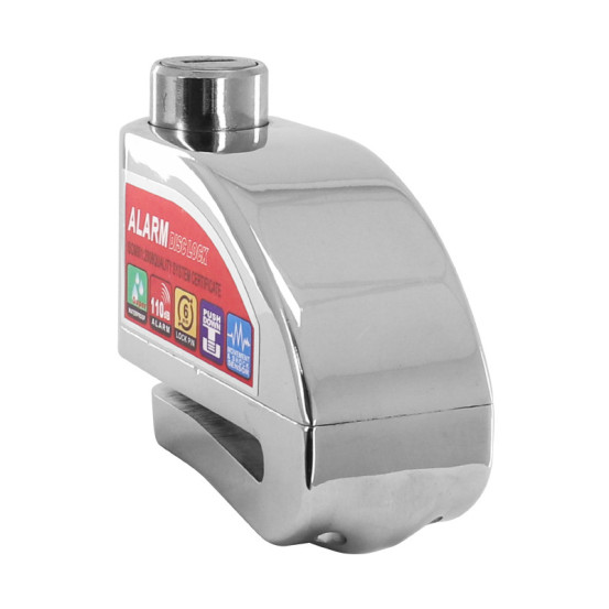 Antivol bloque disque avec alarme sonore diam 6mm chrome