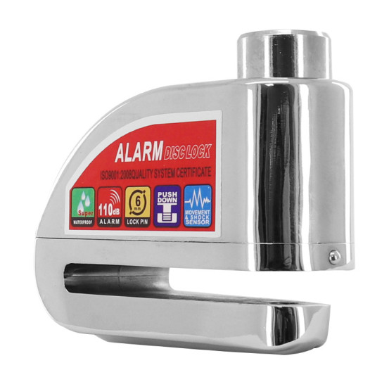 Antivol bloque disque avec alarme sonore diam 6mm chrome