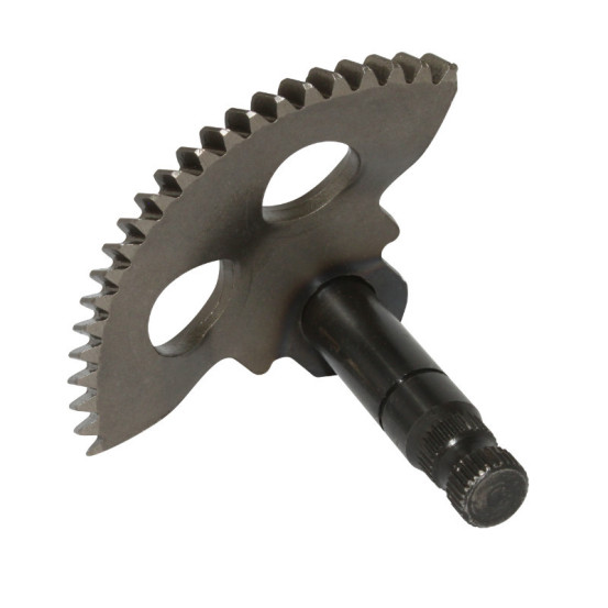 Axe / pignon de kick 50 Chinois 4T GY6 / Peugeot 50 Kisbee / V-Clic 4T-Sym 50 Orbit 4T / Baotian 50 BT49QT 4T (longueur 76mm)