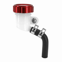 Bocal / réservoir de maitre cylindre de frein radial rond diam 42 mm bouchon alu CNC rouge