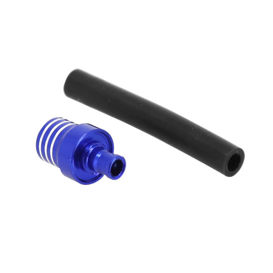 Bouchon mise à l'air-reniflar reservoir essence moto off road aluminium CNC bleu