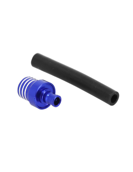 Bouchon mise à l'air-reniflar reservoir essence moto off road aluminium CNC bleu