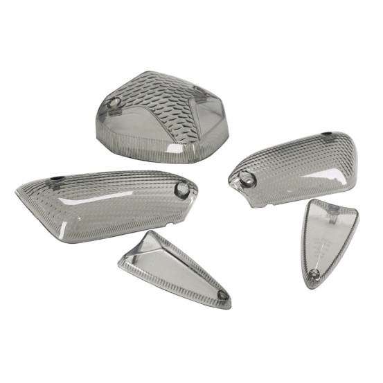 Cabochon feu arrière / clignotants fumés MBK 50 Nitro / Yamaha 50 Aerox après 2013 (kit 5 pieces)