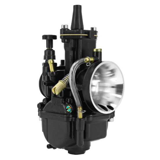 Carburateur type Keihin PWK 28 Black boisseau plat avec Powerjet / starter à tirette