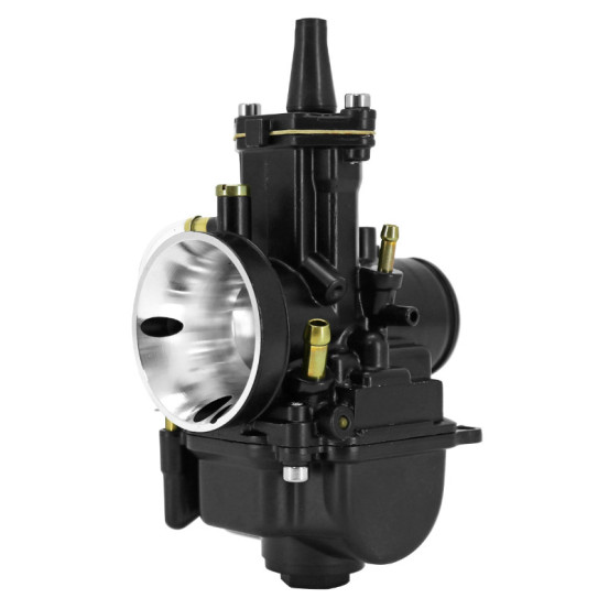 Carburateur type Keihin PWK 28 Black boisseau plat avec Powerjet / starter à tirette